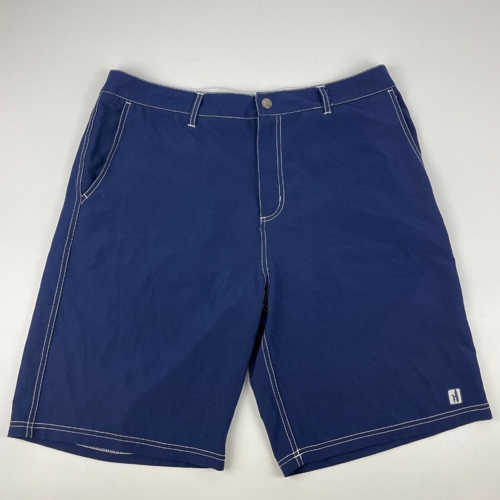 Johnnie-O Mens Sz 35 Hybrid Board Shorts Swimming Trunks Twilight Blue 9" Inseam